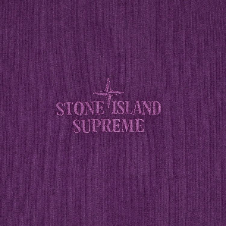 Supreme x Stone Island Stripe Hooded Sweatshirt Purple