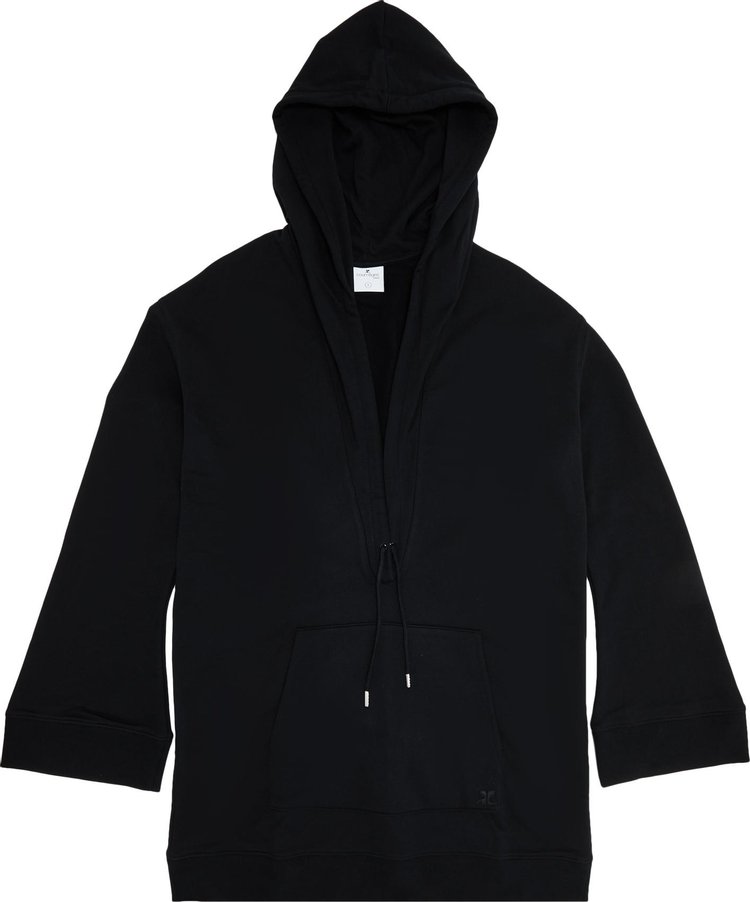 Courrèges Hyperbole Hooded Fleece Dress 'Black'