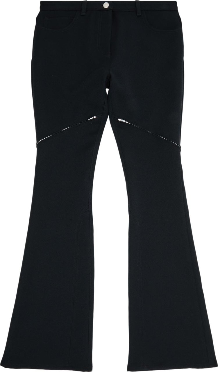 Courreges Ellipse Zipped Twill Pants Black