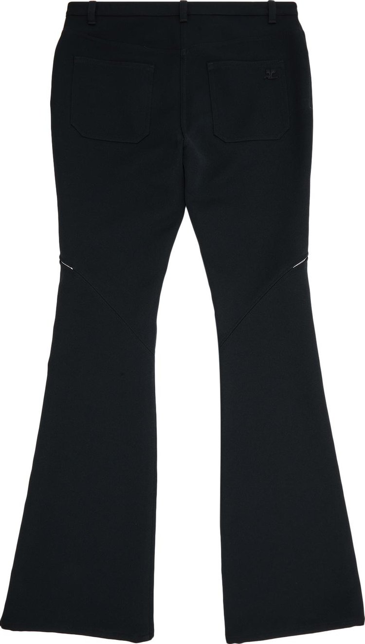 Courreges Ellipse Zipped Twill Pants Black