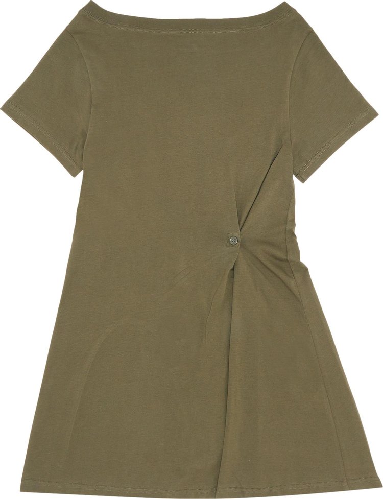 Courreges Boat Neck Body Mini Dress Camouflage