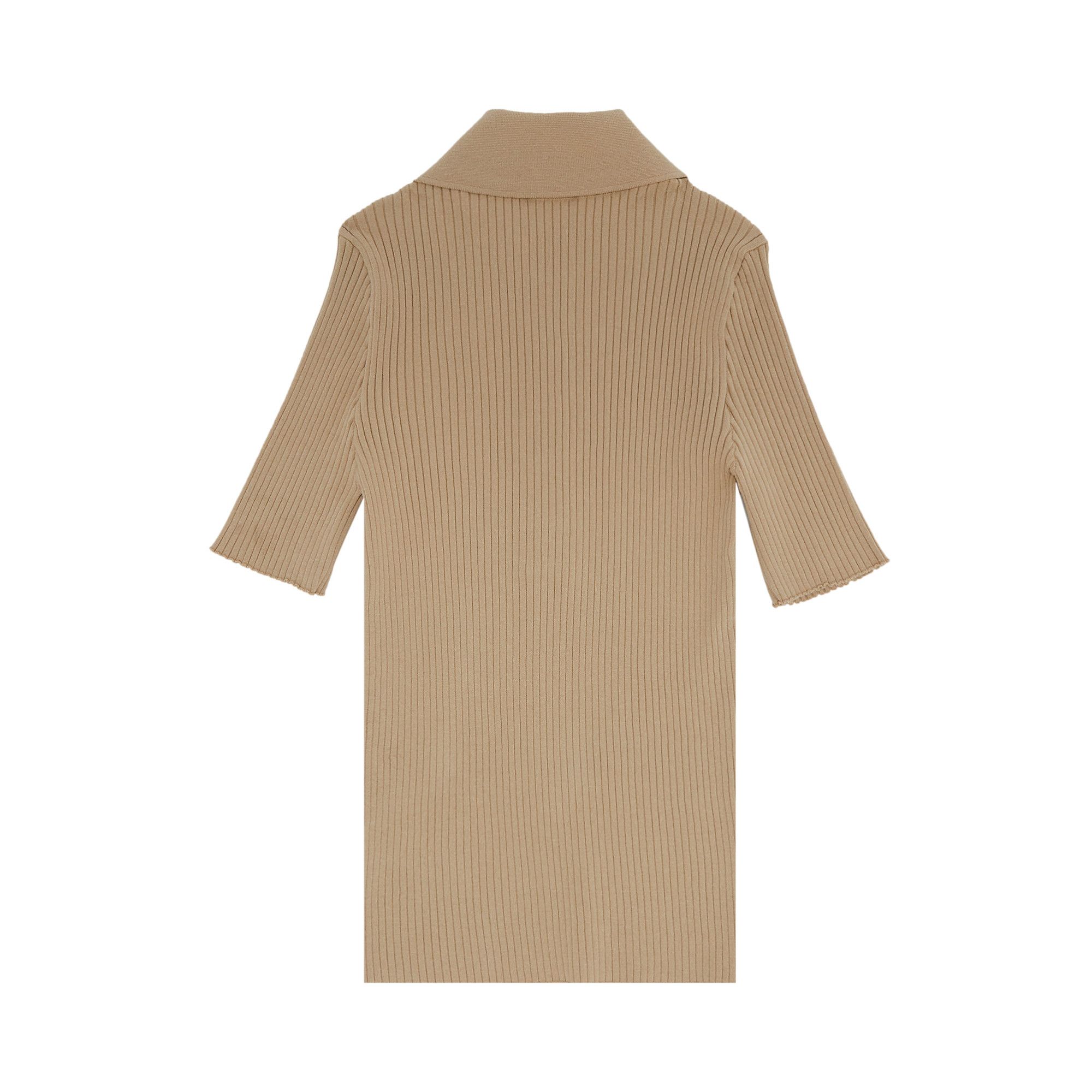 Buy Courrèges Rib Knit Polo 'Sand' - 224MPO029FI0001 | GOAT CA