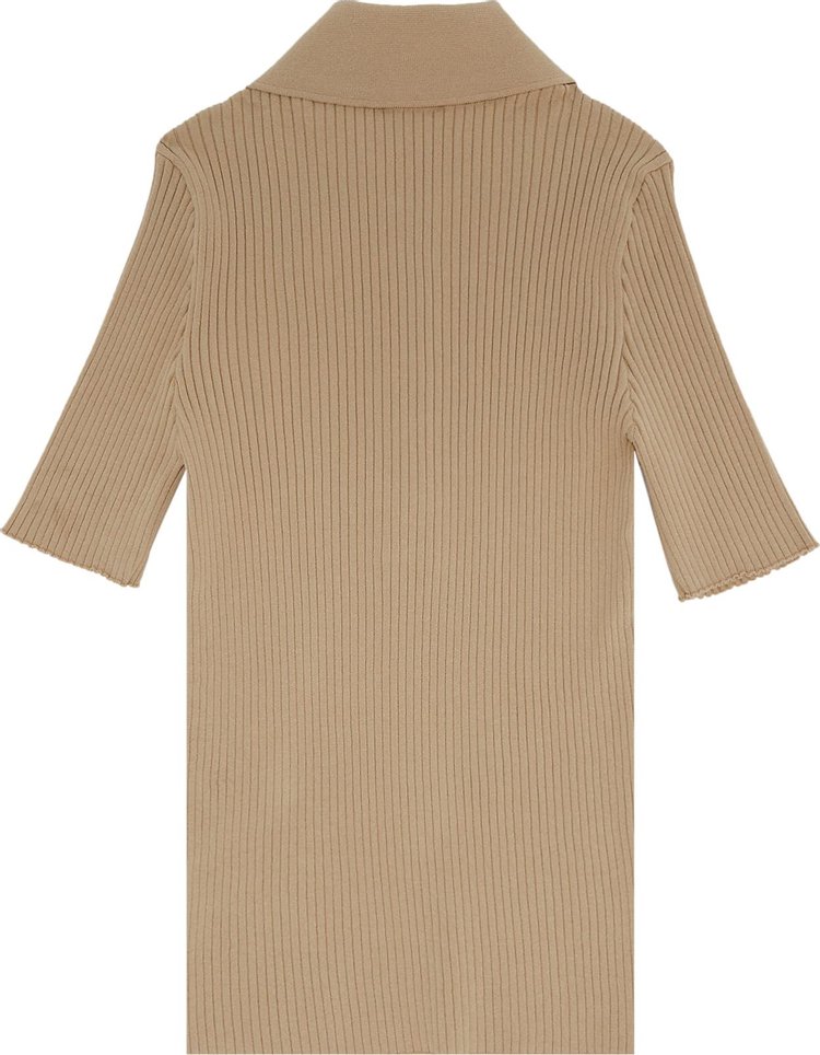 Courreges Rib Knit Polo Sand