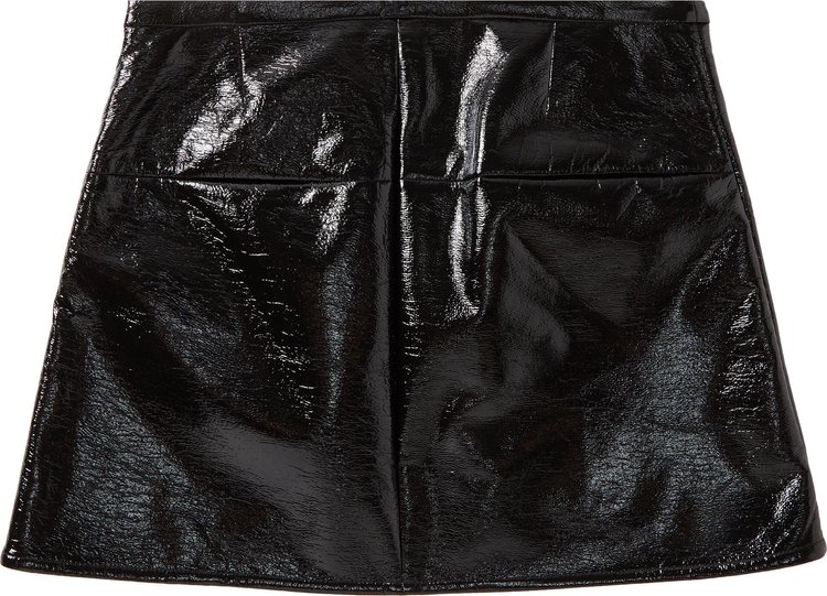 Courreges Ellipse Vinyl Mini Skirt Black