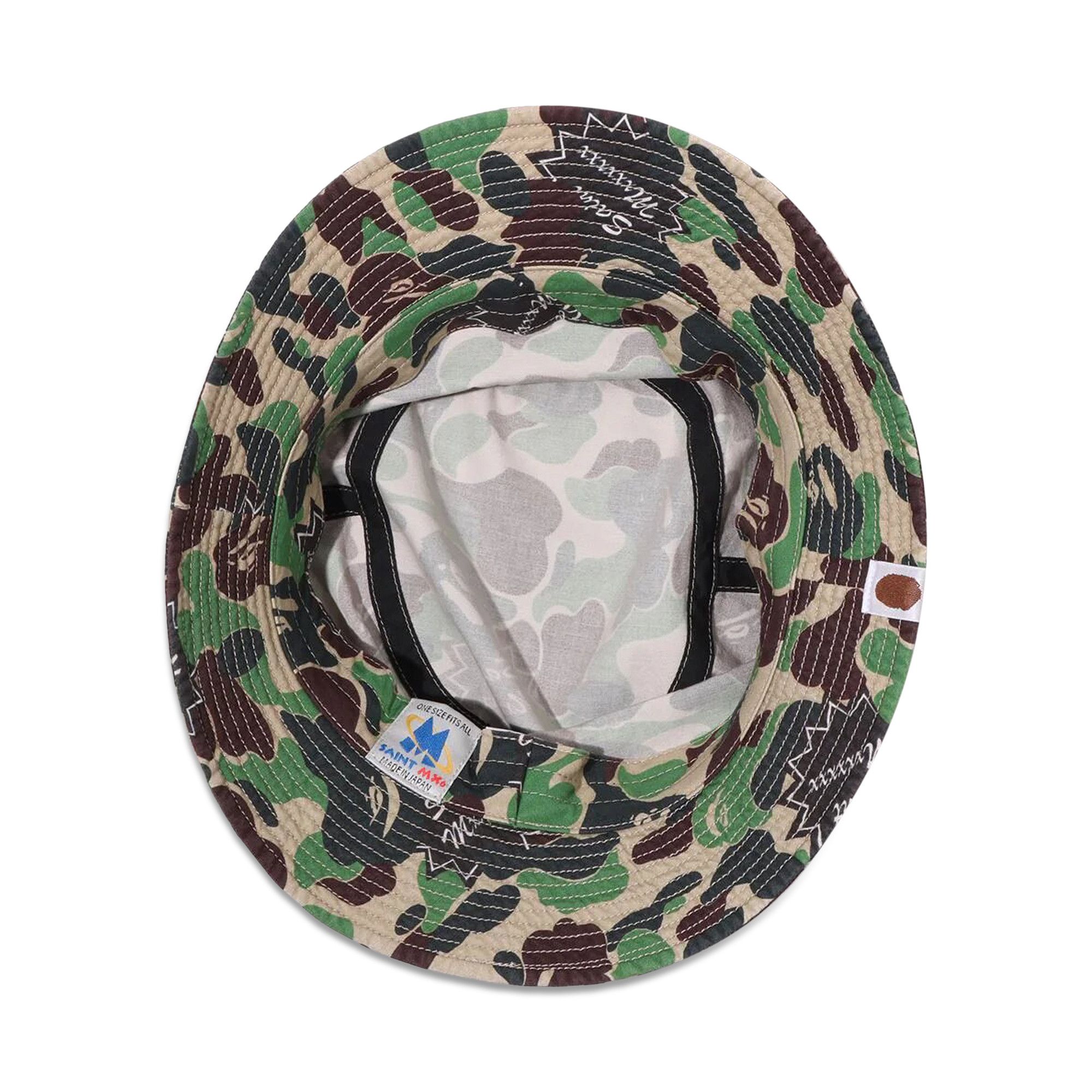 Buy BAPE x Saint Mxxxxxx ABC Camo Bucket Hat 'Green' - 1K23