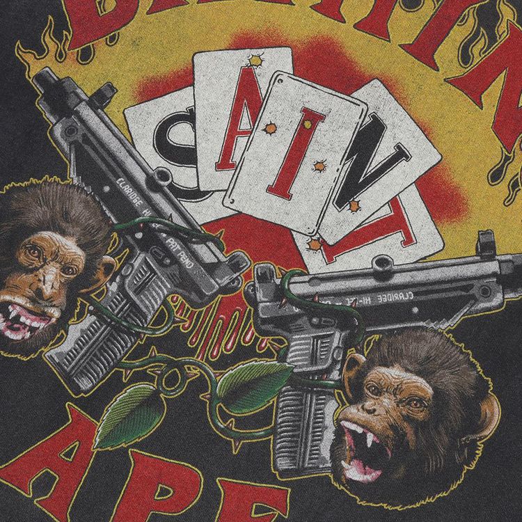 BAPE x Saint Mxxxxxx Guns Tee Charcoal