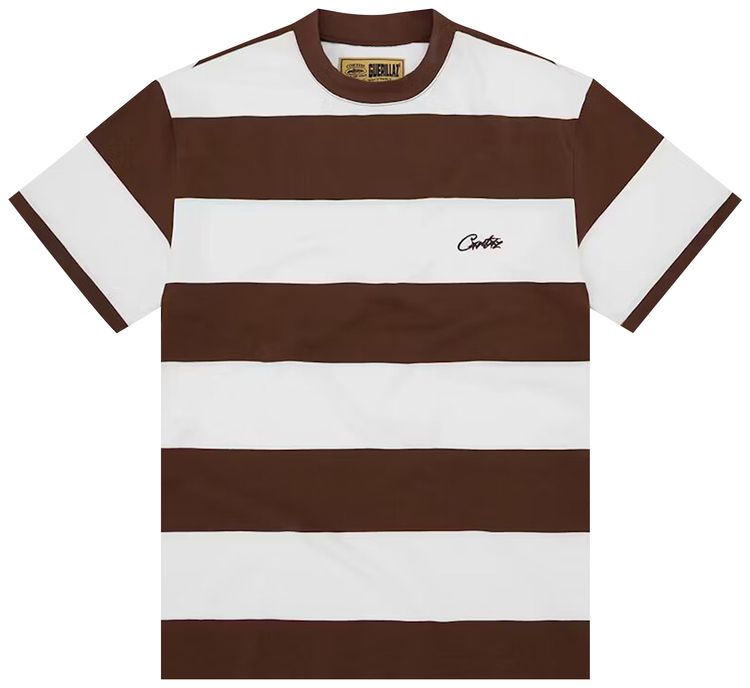 Corteiz Striped Tee Brown