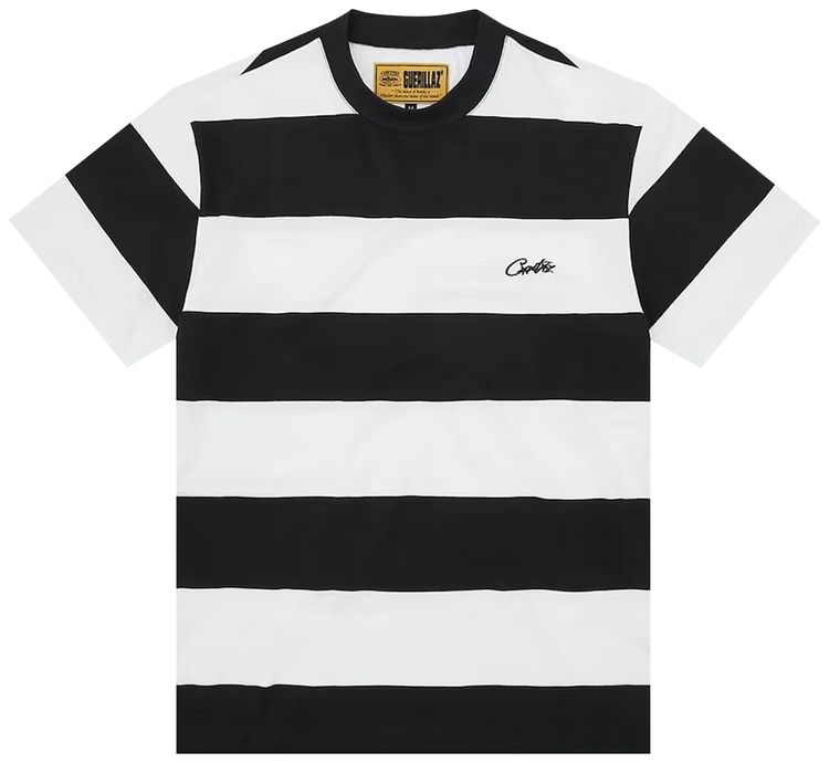 Corteiz Striped Tee Black