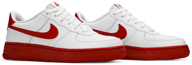 Nike Air Force 1 GS White Red Sole