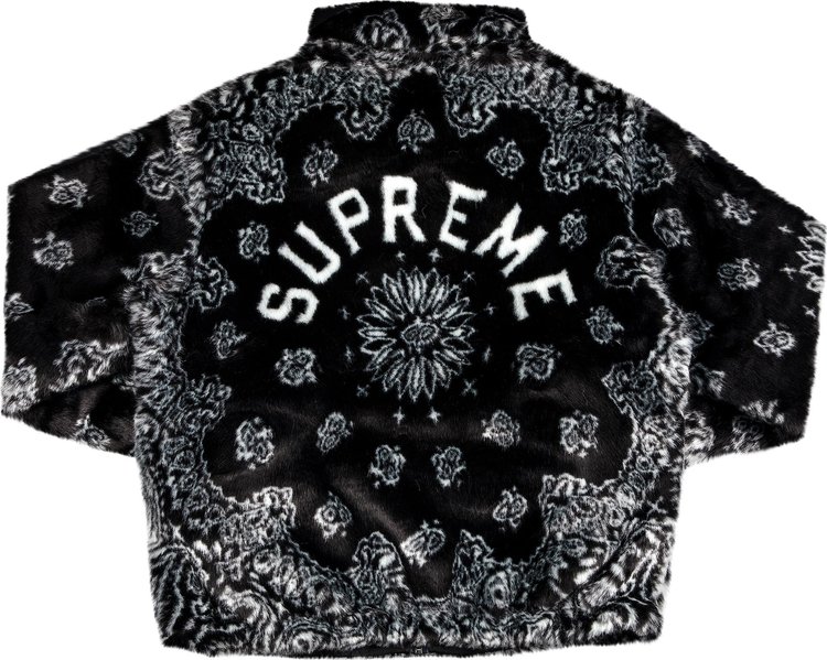 Supreme Bandana Faux Fur Bomber Jacket Black