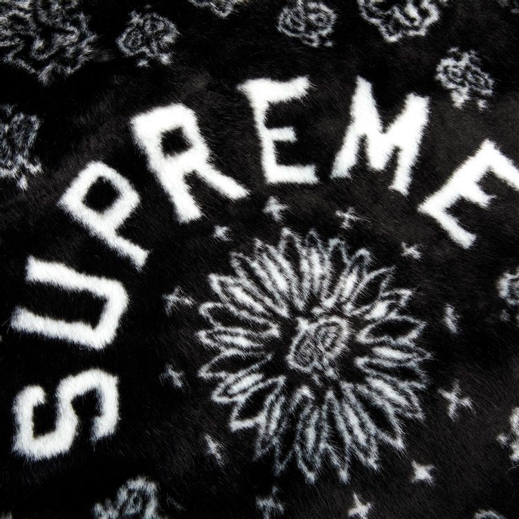 Supreme Bandana Faux Fur Bomber Jacket Black