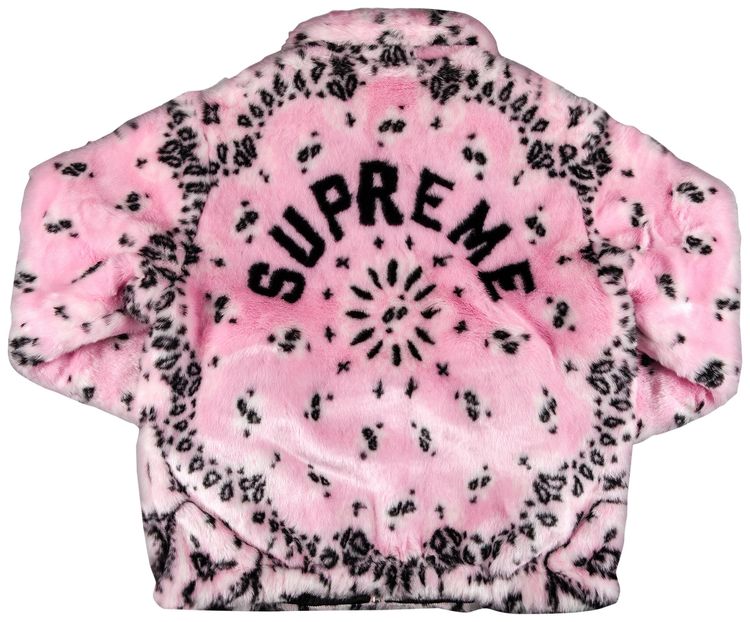 Supreme Bandana Faux Fur Bomber Jacket Pink
