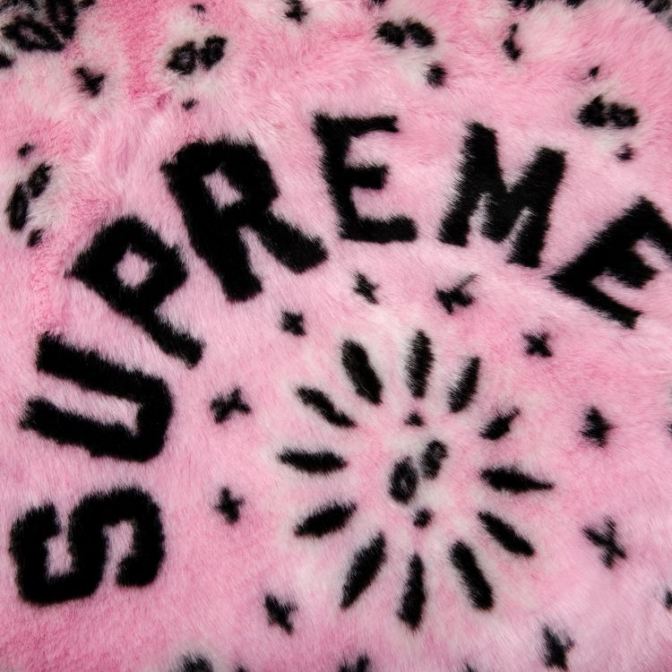 Supreme Bandana Faux Fur Bomber Jacket Pink