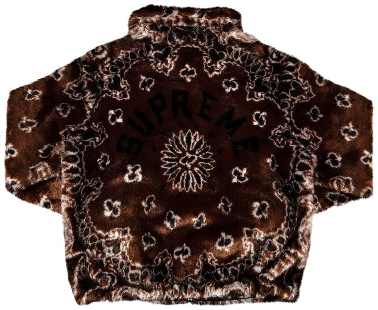 Supreme Bandana Faux Fur Bomber Jacket Brown
