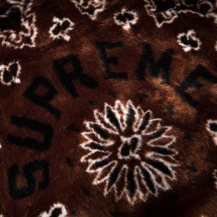 Supreme Bandana Faux Fur Bomber Jacket Brown