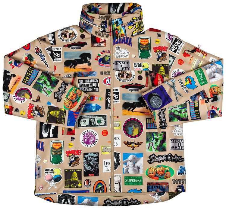 Supreme GORE TEX Stickers Shell Jacket Tan
