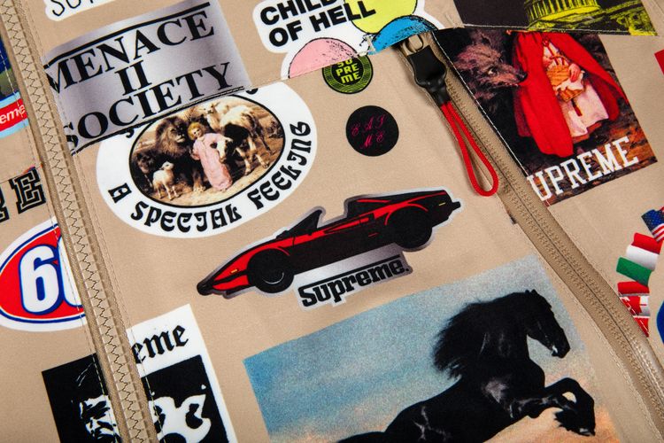Supreme GORE TEX Stickers Shell Jacket Tan