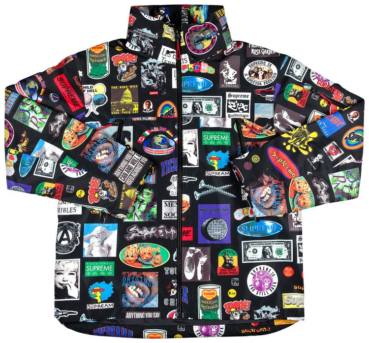 Supreme GORE TEX Stickers Shell Jacket Black