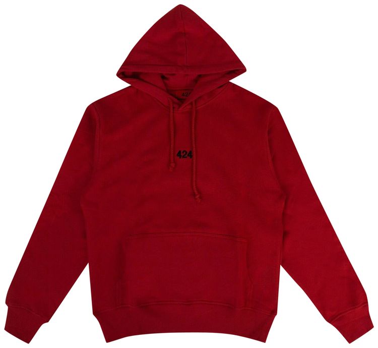 424 Logo Embroidery Hooded Sweatshirt Red