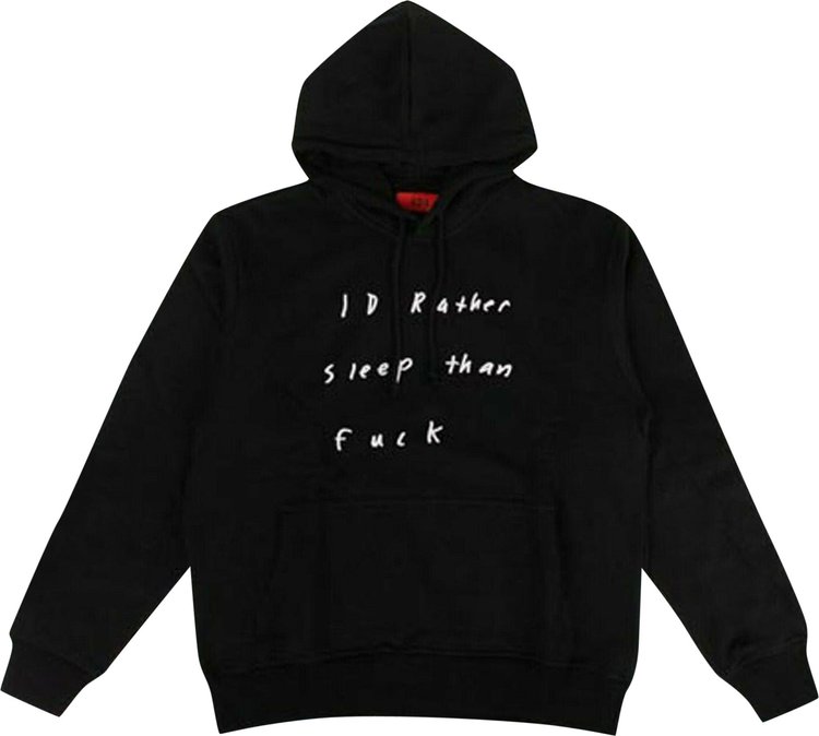 424 Rather Sleep Hooded Sweatshirt 'Black'