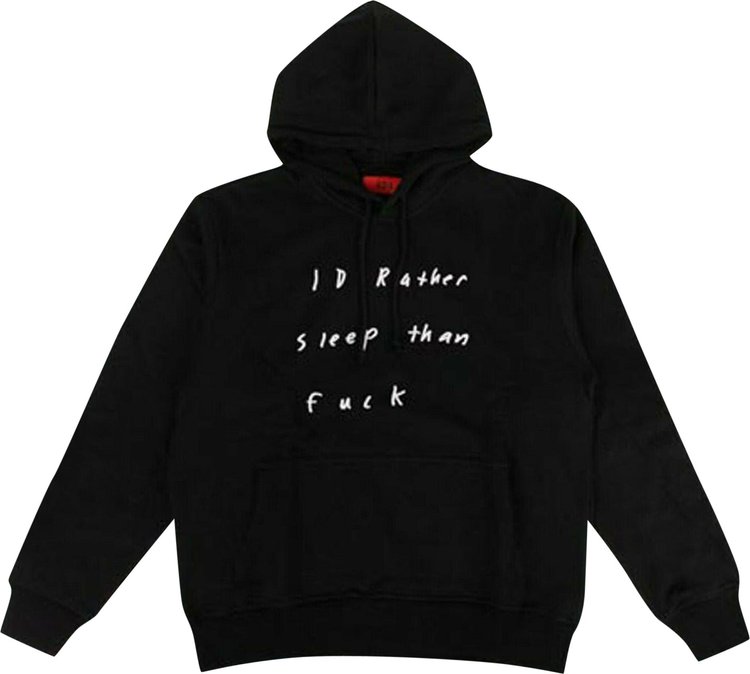 424 Rather Sleep Hooded Sweatshirt Black