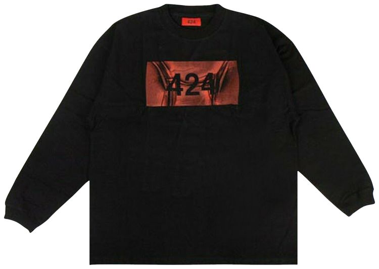 424 Label Long Sleeve T Shirt Black