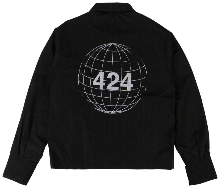 424 Collared Logo Jacket Black