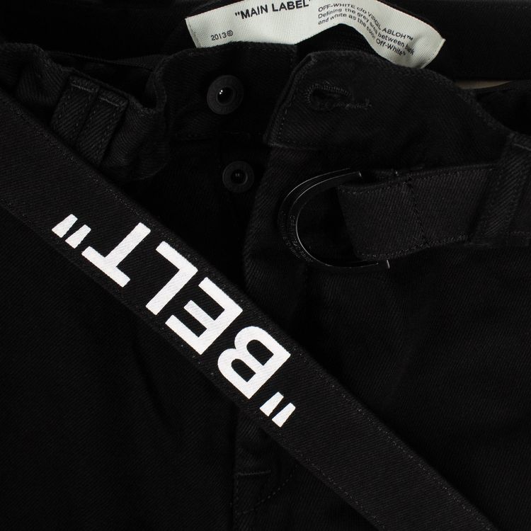 Off White Belted Diag Jeans Black