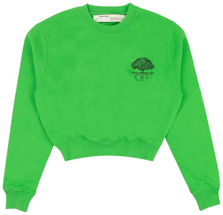 Off White Tree Crewneck Sweatshirt Green