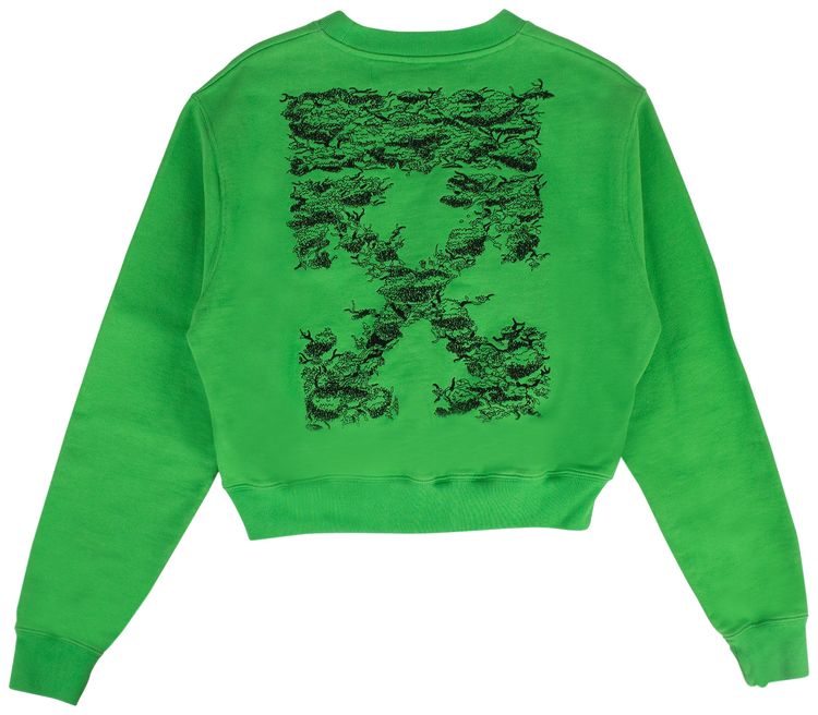 Off White Tree Crewneck Sweatshirt Green