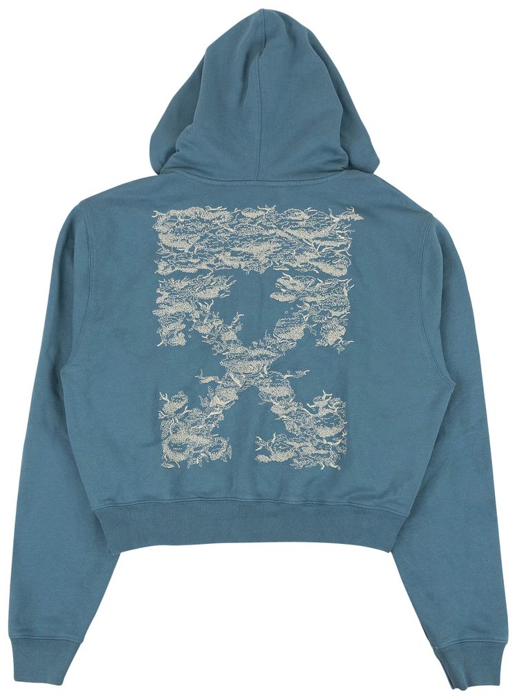 Off White Tree Hooded Sweatshirt Blue