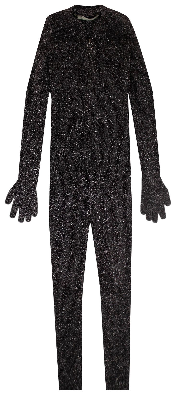 Off White Metallic Sweater Jumpsuit Grey