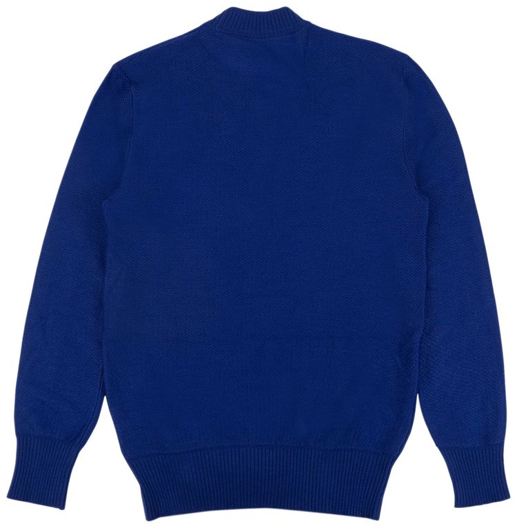 Off White Wool Knit Flag Sweater Blue