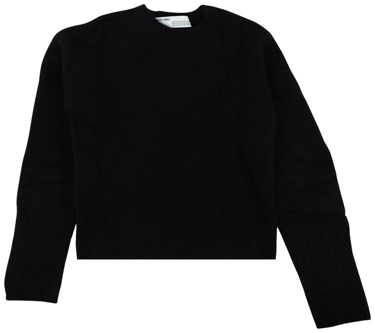 Off White Contrast Stitched Sweater Black