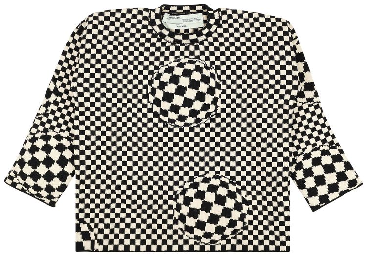 Off White Checkered Sweater BlackWhite