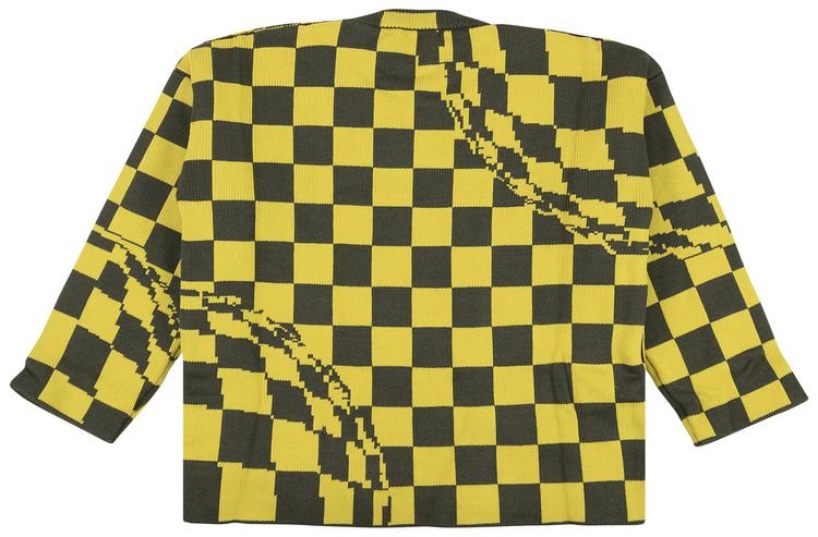 Off White Knit Check Sweatshirt Yellow