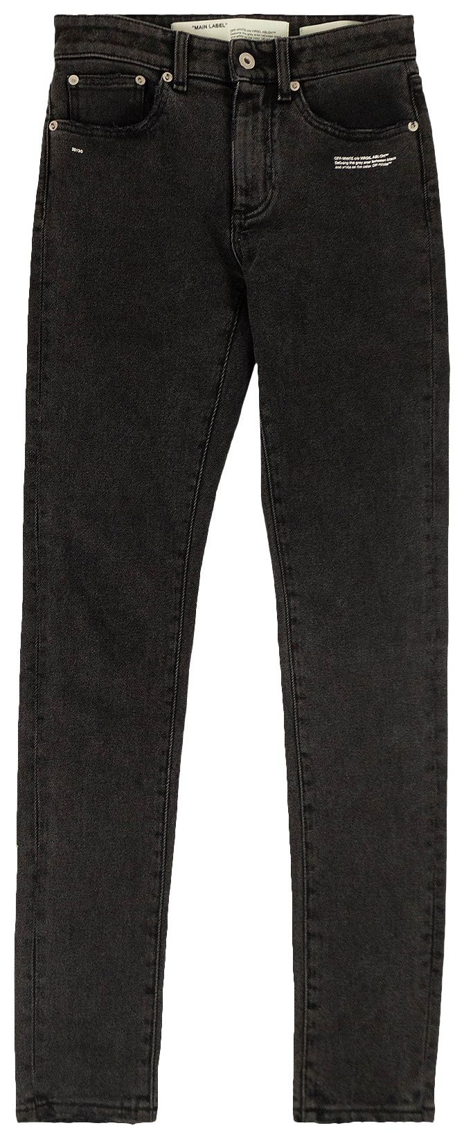 Off White Embroidered Pants Black