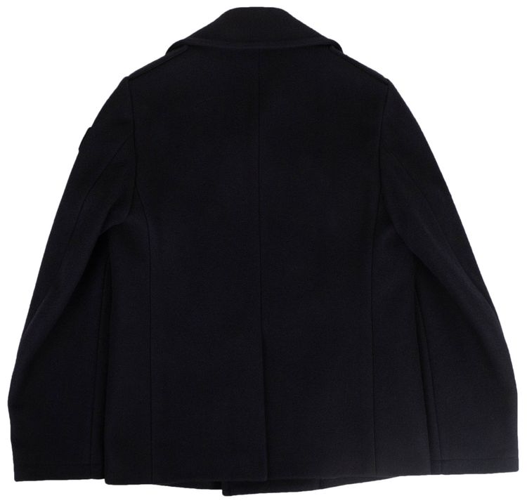 Off White Double Breasted Coat Navy
