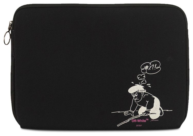 Off White Ruler Man Laptop Case Black