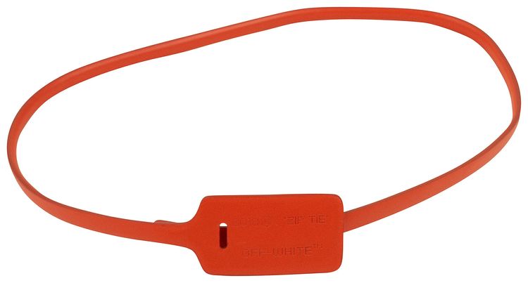 Off White Zip Tie Belt Red