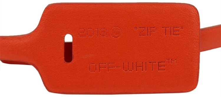 Off White Zip Tie Belt Red