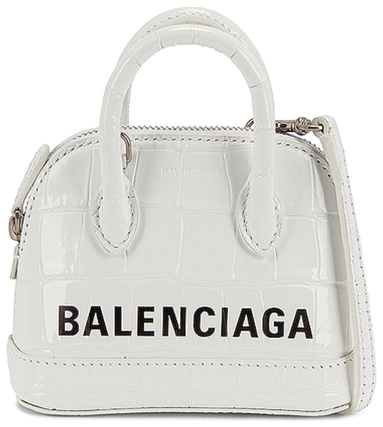 Balenciaga Nano Ville Top Handle Bag Optic WhiteBlack