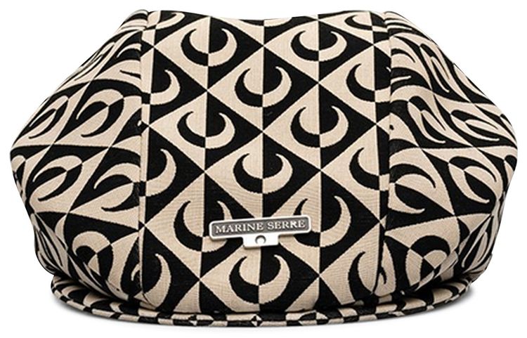 Marine Serre Moon Lozenge Tailored Beret BlackTan