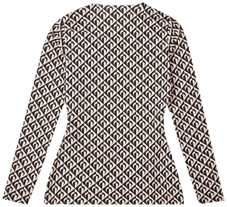 Marine Serre Second Skin Moon Lozenge Top BlackTan