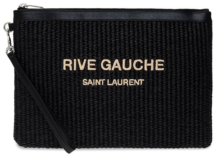 Saint Laurent Rive Gauche Zippered Pouch NeroBeige