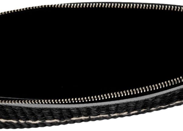 Saint Laurent Rive Gauche Zippered Pouch NeroBeige