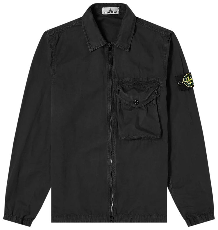 Stone Island Zip Pocket Overshirt Black