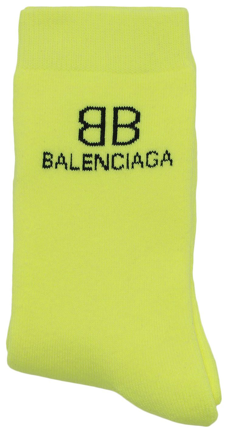 Balenciaga BB Logo Socks YellowBlack