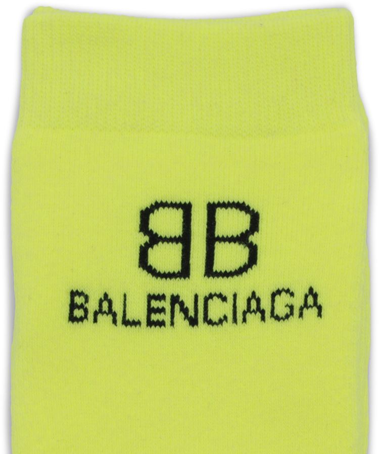Balenciaga BB Logo Socks YellowBlack