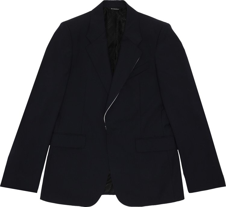 Givenchy Lightweight Wool Jacket With Contrasted Lapel 'Dark Navy'
